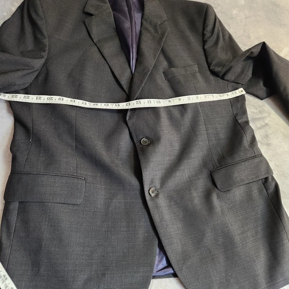 Jack Victor Select Wool Sport Coat Blazer Jacket Navy Neptune Check Mens 48R